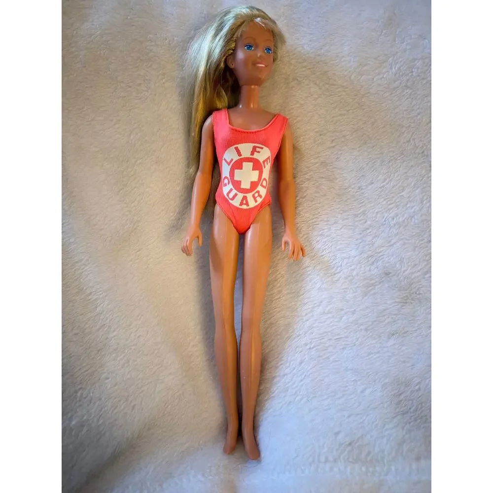 Vintage Hasbro Sindy Lifeguard Doll 1987 Blonde Fashion Doll Pink Swimsuit